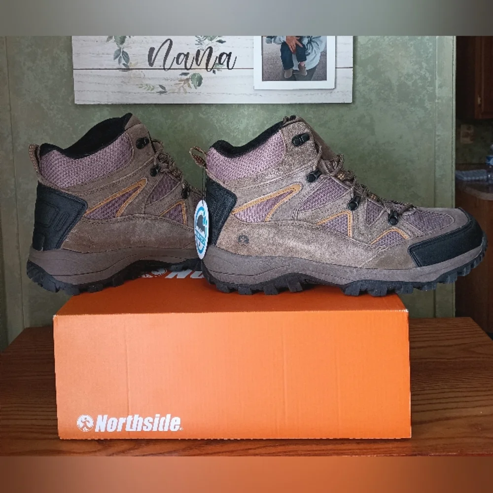 Northside Leather Waterproof Hiking Work Boots Tan Dark Honey Mens 12 NEW In Box